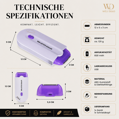 Technische Spezifikationen und Produktdetails des kompakten Mini-Folienschweißgeräts.