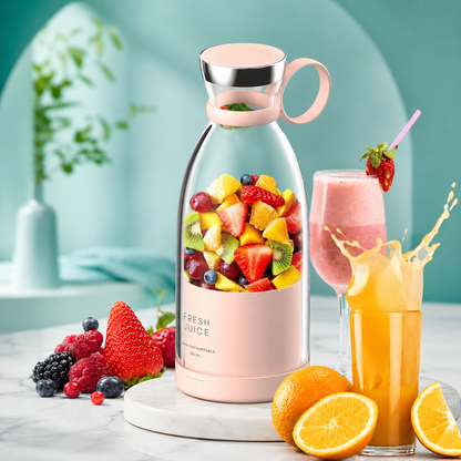 Genieße jederzeit frische Smoothies und Säfte mit diesem tragbaren Smoothie-Mixer. Dank der magnetischen Ladefunktion, des kompakten Designs und des praktischen Tragegriffs ist er ideal für Zuhause, unterwegs, das Büro oder das Fitnessstudio.