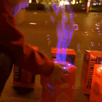 LED-Seifenblasenmaschine mit Feuerwerk-Effekt und bunten LED-Lichteffekten