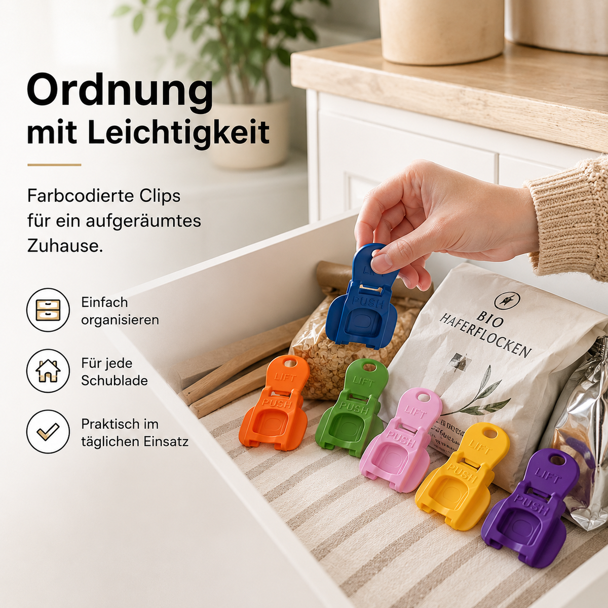 Infografik mit den wichtigsten Vorteilen des Dosenöffners und Getränkedosenverschlusses