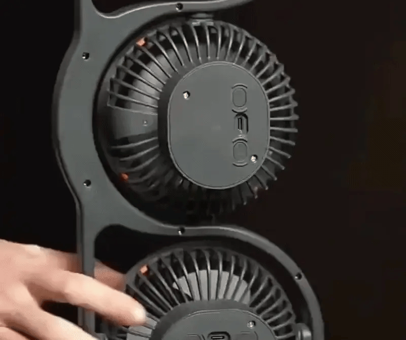Tragbarer USB Ventilator mit 3 Köpfen & 5 Stufen Kühlung